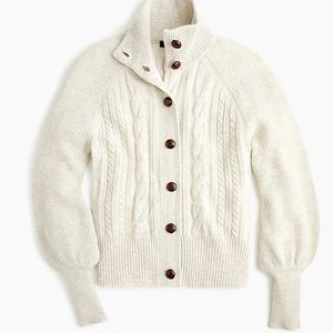 Heather Oatmeal colored jcrew cable knit sweater
